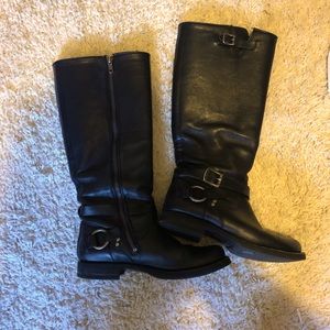 Frye Knee High Harness Ring Buckle boots
